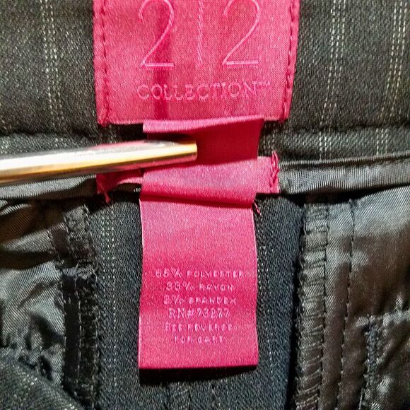 212 Collection Secretly Slimming Pin-Striped Classic Fit Dress Pants 10 Petite - Picture 4 of 6